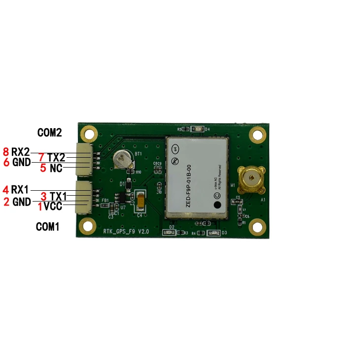 

High precision GNSS multi frequency centimeter level low power consumption UBLO ZED-F9P RTK differential drones GPS module