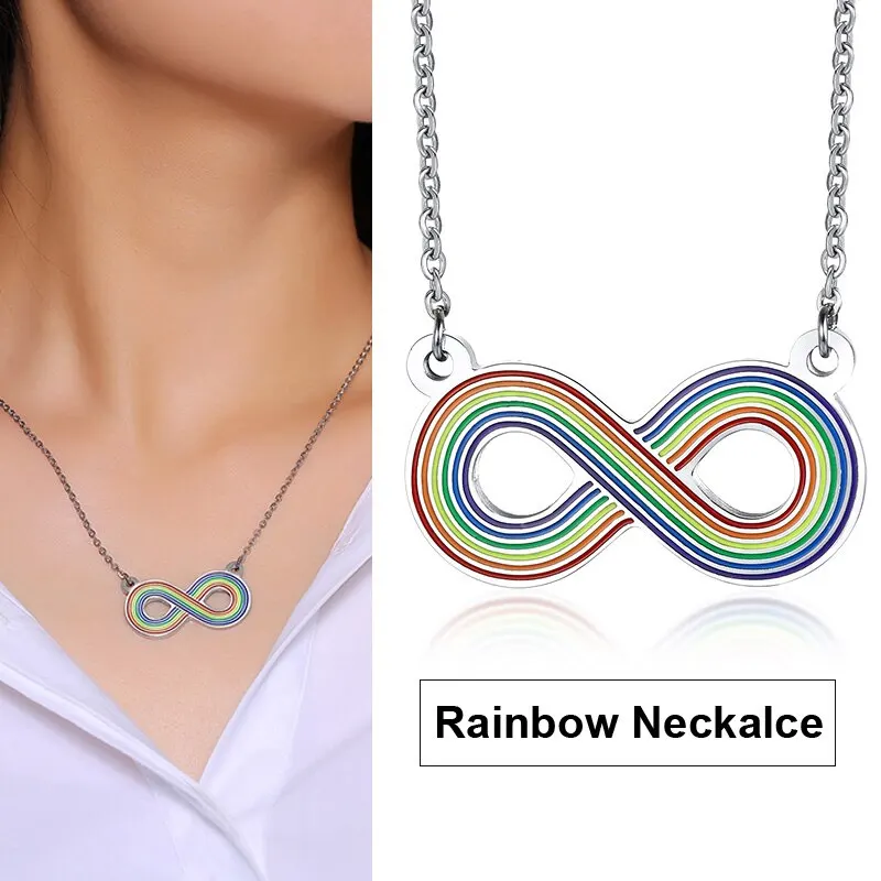Новое модное Радужное ожерелье для ЛГБТ гордости из нержавеющей стали гордость