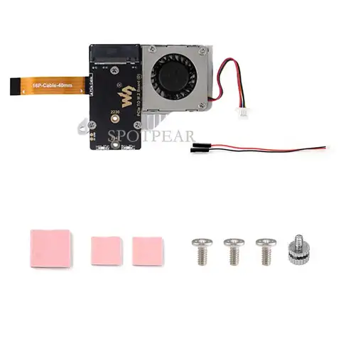 spotpear Адаптер PCIe к M.2 NVMe для Raspberry Pi 5 с кулером