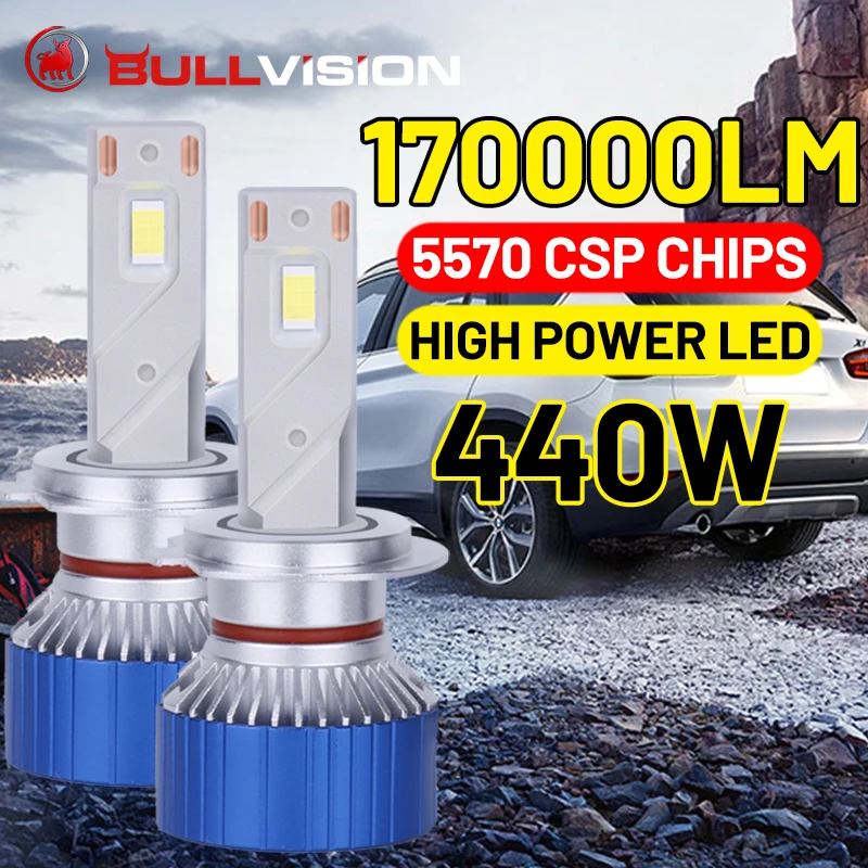 

High Power H7 Led Headlight Canbus 440W 170000Lm H1 H8 H9 H11 Bulbs Kit 9005 9006 hb3 Hb4 9012 Hir2 Car Lamp Fog Light 6000K 12V