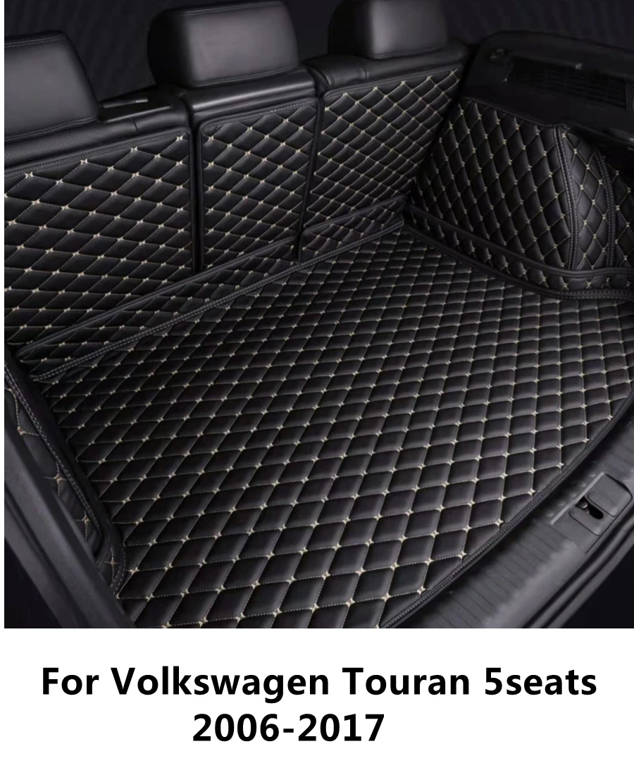 

SJ Custom Fit Full Set Waterproof Car Trunk Mat AUTO Parts Tail Boot Tray Liner Cargo Rear Pad For Volkswagen Touran 5seat 06-17