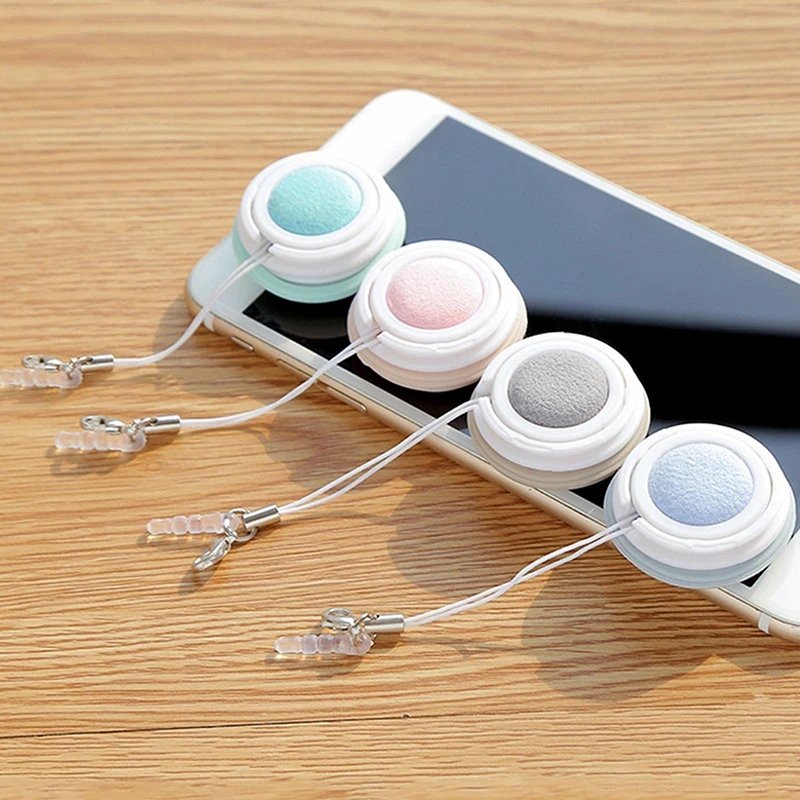 Mini Macaron Shape Glasses Cleaning Cloth Pendant Keychain Portable Glasses Lens Wipes Phone Screen Cleaner Cleaning Wipes