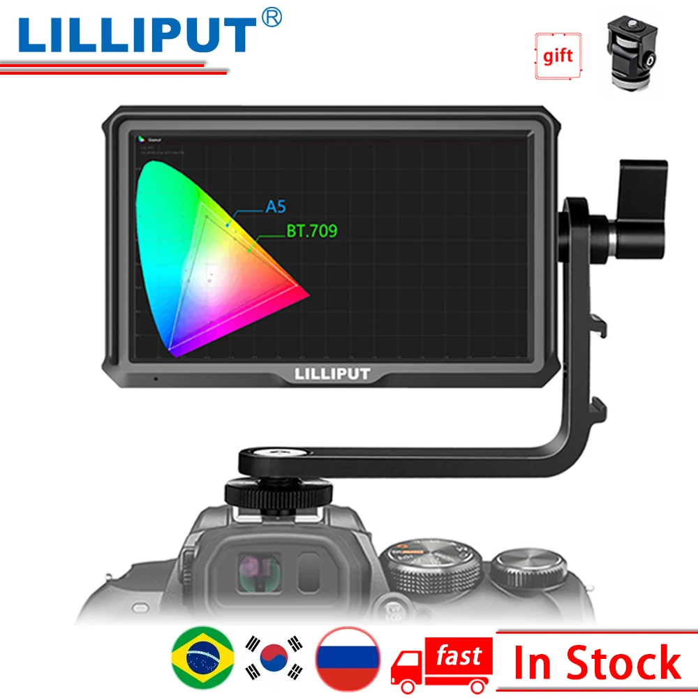 

5-дюймовый монитор камеры Lilliput A5 Full HD IPS 4K-HDMI 1920*1080 полевой видеомонитор для DSLR