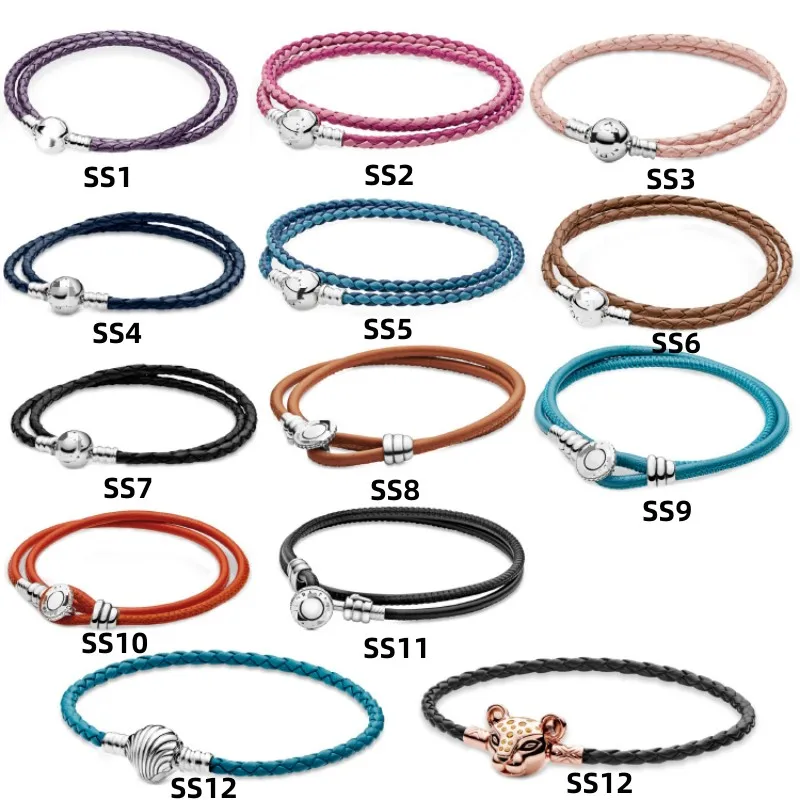 

AAA High quality 925 sterling Silver Barrel Buckle Fox Scalp Rope fit Charm round letter beaded DIY Ladies beaded gift bracelet