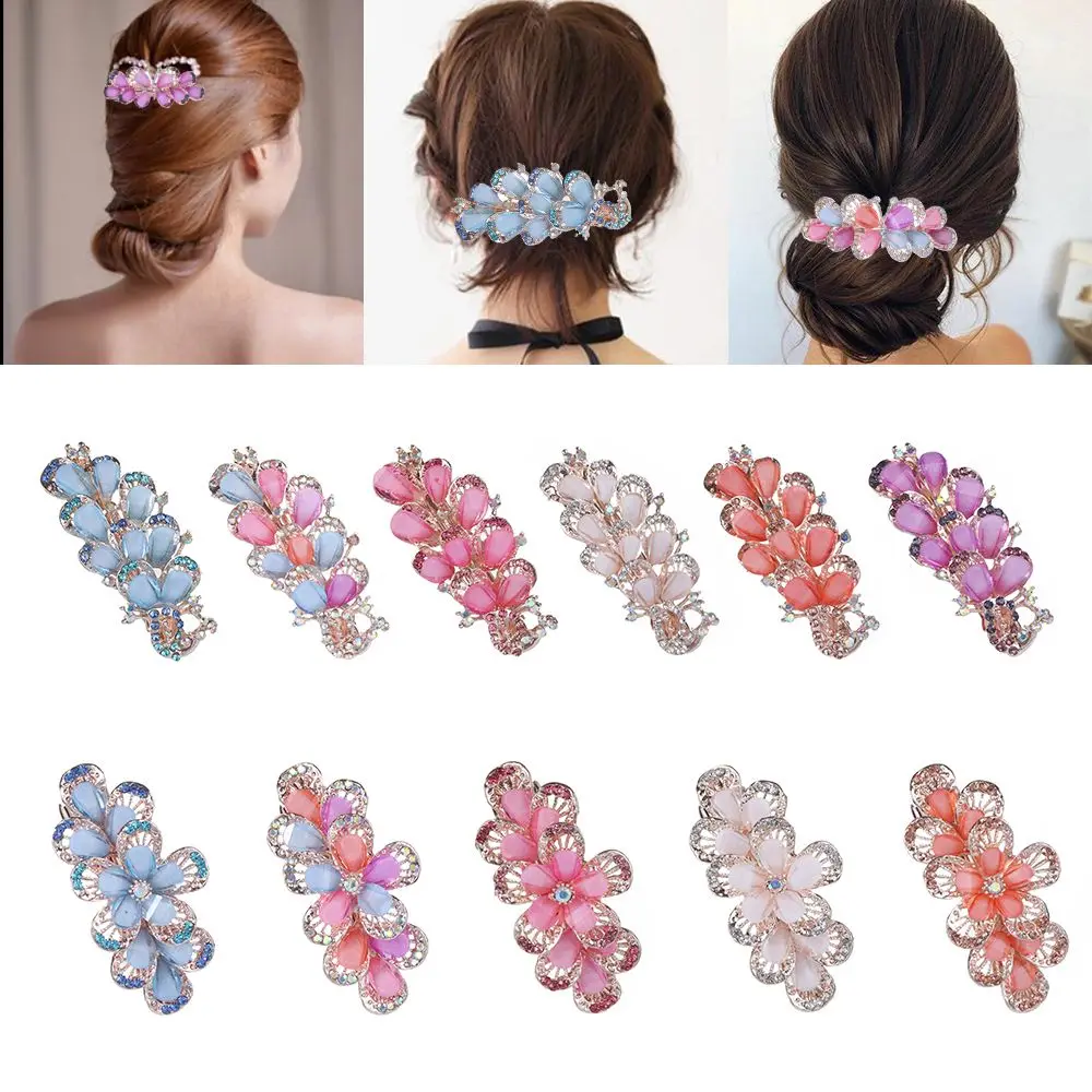 Hairgrip Butterfly Peacock Rhinestone Hairpins Flower Hair Clip Ponytail Holder Horsetail Headwear Crystal Barrettes |