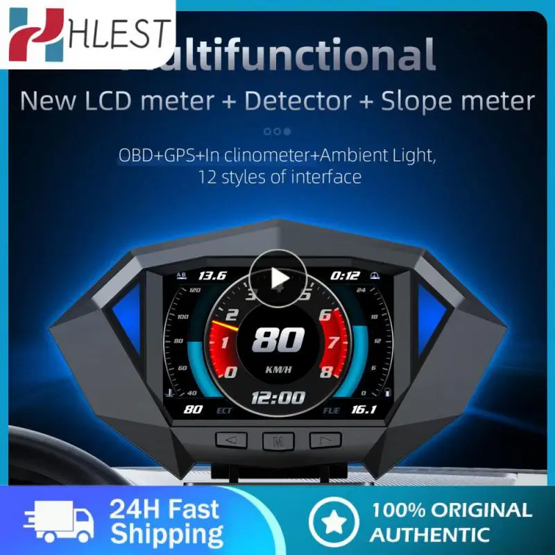 

Gps Mode Portable Car Digital Alarm Reminder Meter Universal Head Up Display Durable Car Gauge Speedometer Incline Meter 3.5inch