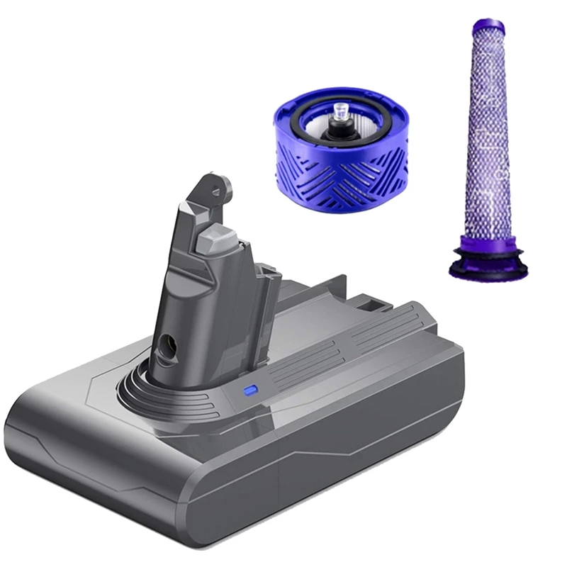 

21.6V V6 DC62 Battery Adapter+Front/Rear Filters Replace For Dyson V6 SV04 SV03 DC58 DC59 DC61 DC74 Animal DC72 Vacuum