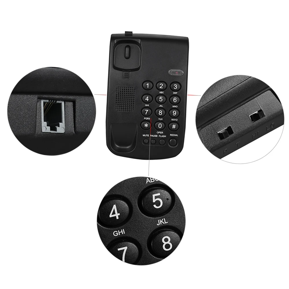Портативный Проводной Телефон Со Вспышкой Паузы/набор Номера Бесшумный