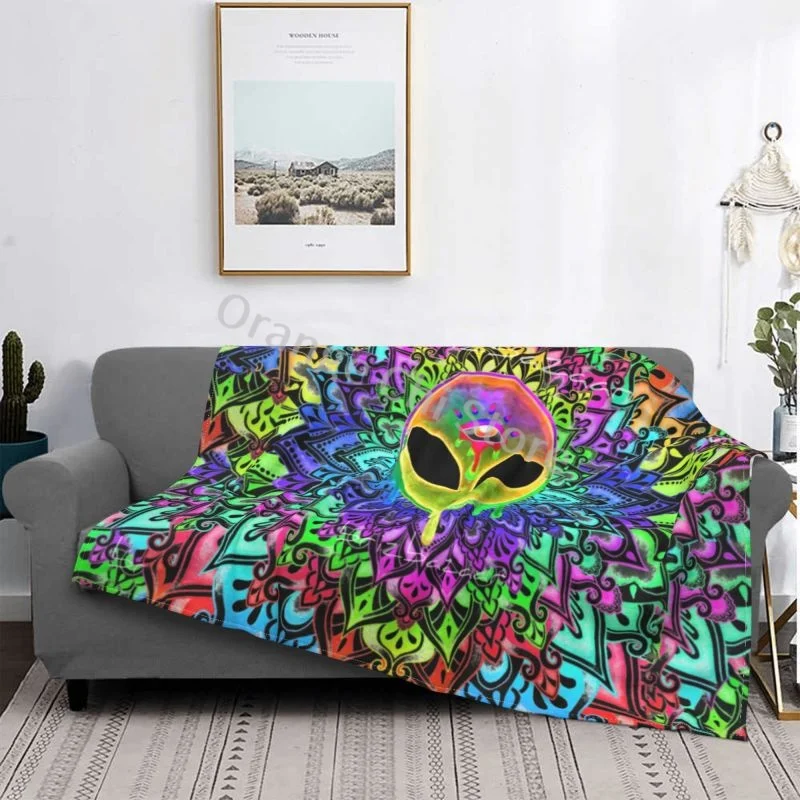 

Alien Knitted Blanket Multifunctional Flannel Blanket Bed Sofa Upholstered Lightweight Bedspread