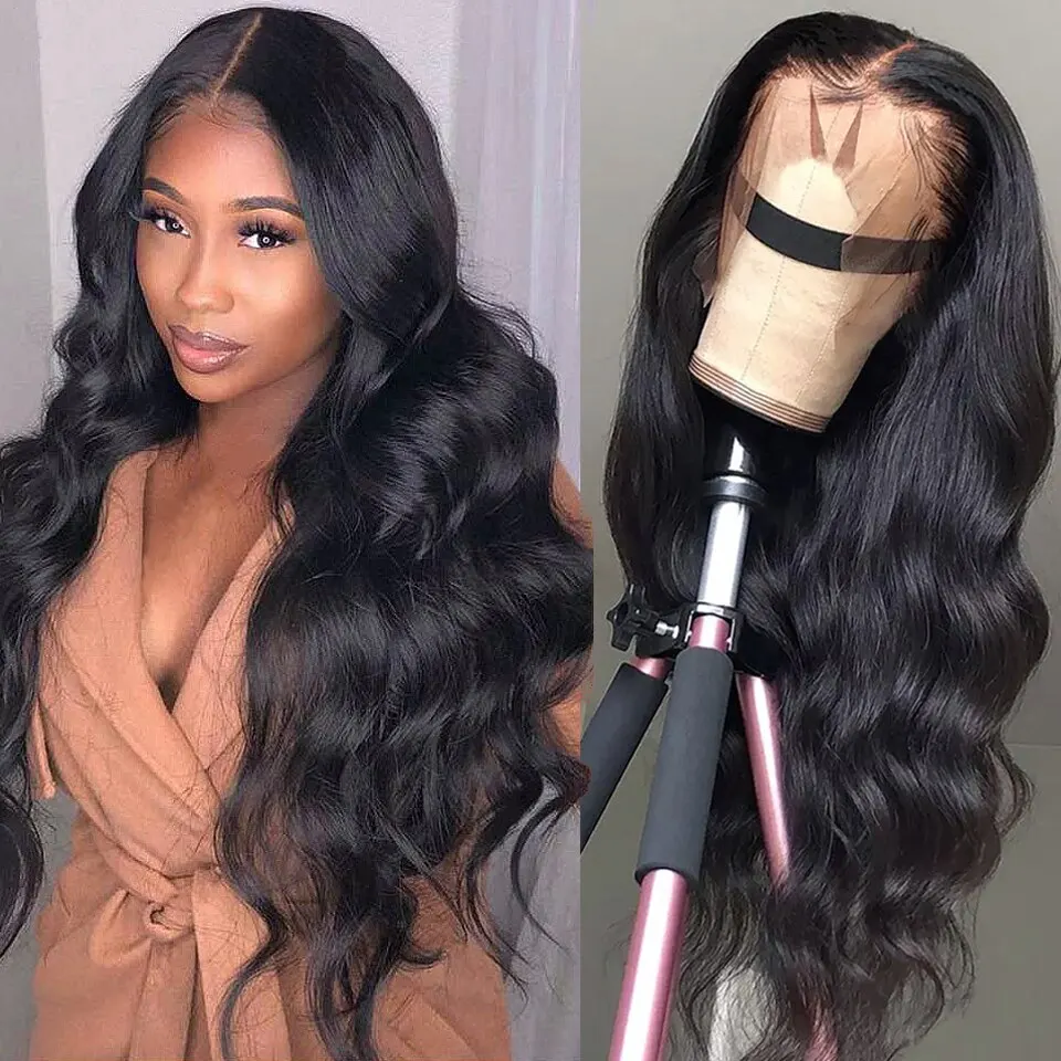 13x6 HD Transparent Lace Front Wig Brazilian Body Wave Wigs 13x4 Lace Front Human Hair Wigs For Black Women Remy 4x4 Closure Wig