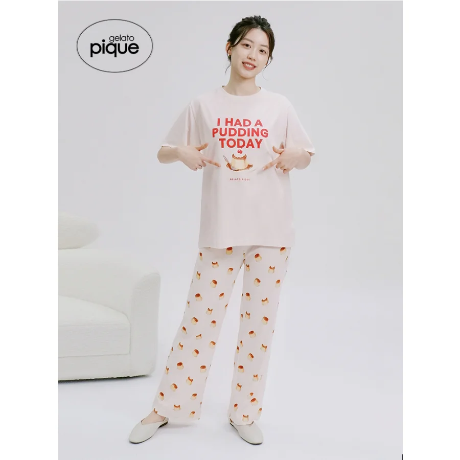 Room Wear Gelato Pique23 Spring New Women's Nightdress Pudding Soft Dress Parent-Child Sleep