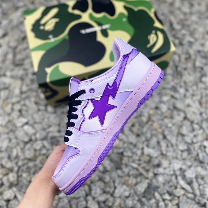 A Bathing Ape Sport Women Shoes Human Made Sta Sk8 Running Shoes Sneakers Casual Sandals Purple Shoes for Women Size:36-40