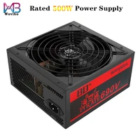 pc power supply psu rated 500w for atx computer case gaming 120mm fan 2024pin 12v desktop source btc eu plug