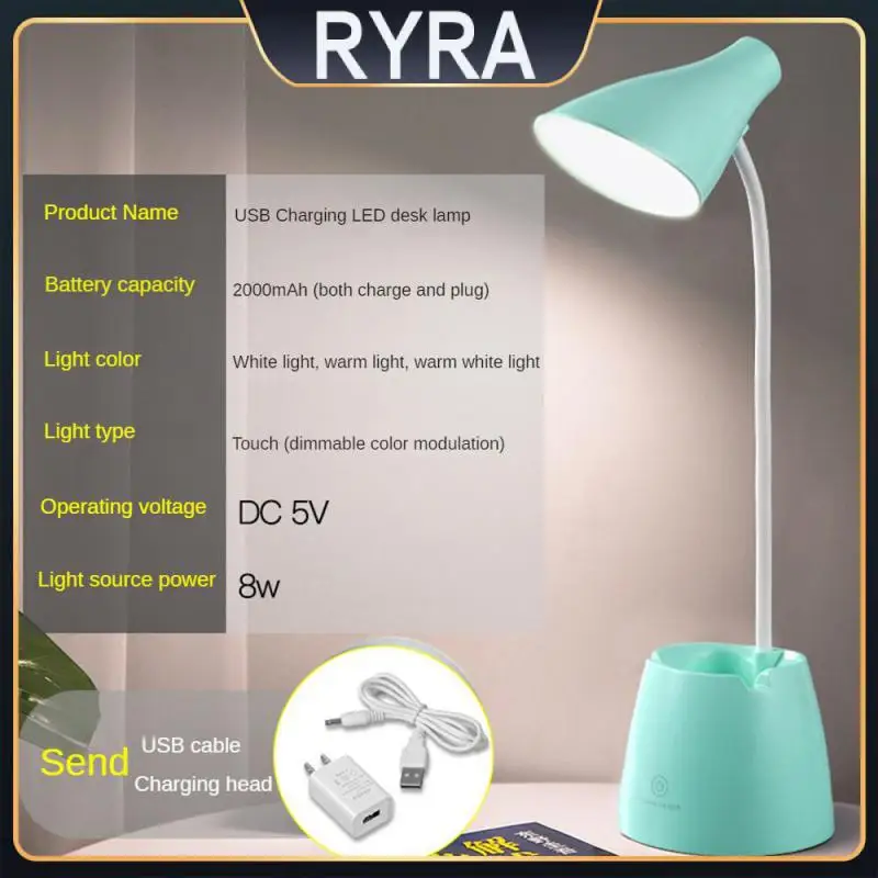 

Stand Desk Light Dimmable Eye Protection Led Table Lamps Usb Rechargeble Reading Lamp Study Lamp Night Light