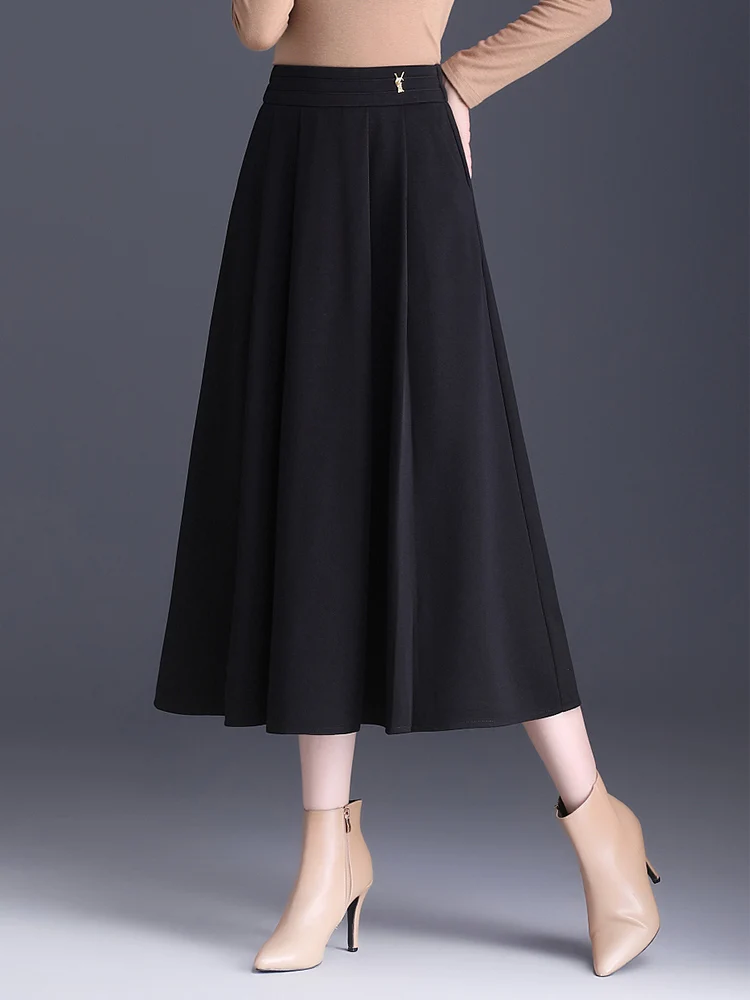 Женская осень/зима 2024 черная/кофейная юбка плиссированная модная женская с
