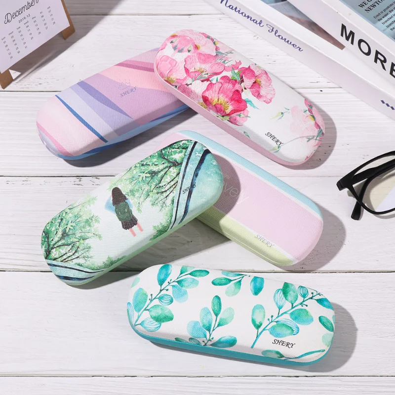 

Eyeglasses Case Spectacle Holder Eyewear Protector Travel Accessories New Fashion Unisex Cute Pattern Glasses Box Portable Hard