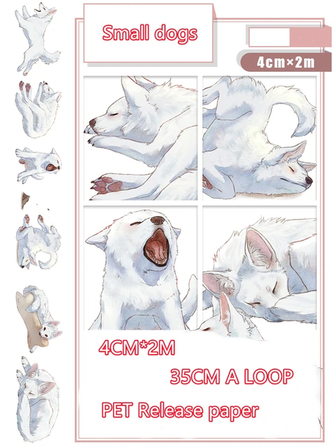 

4cm*2m Lovely Wolf Decoration Washi Tape DIY planner Scrapbooking Masking Tape Animal stickers
