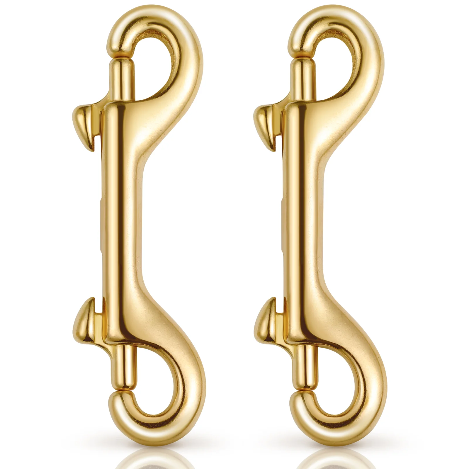 

Brass Double End Snap Snaps Double Ended Hook Hook Clip Diving Hook for Diving Luggage Outdoor Mountaineering， 2pcs