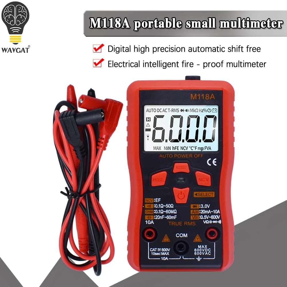 

WAVGAT M118A цифровой мультиметр 6000 отсчетов