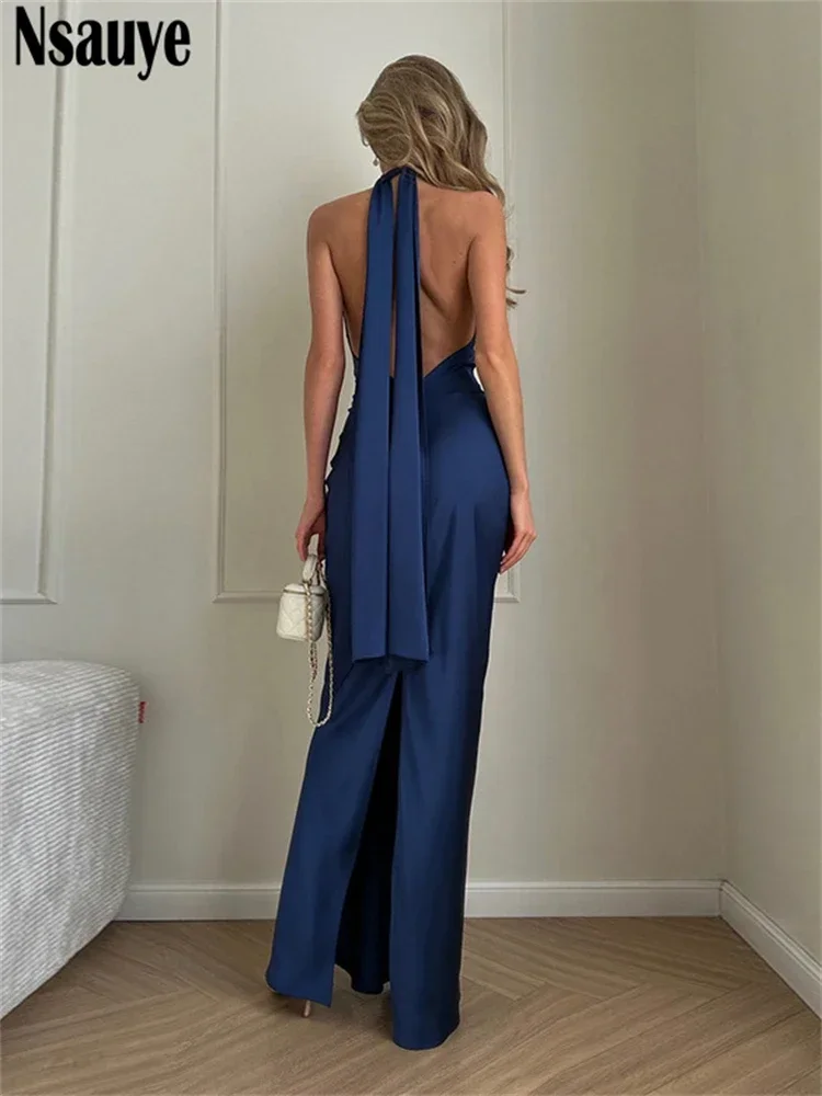 Элегантное атласное платье Nsauye