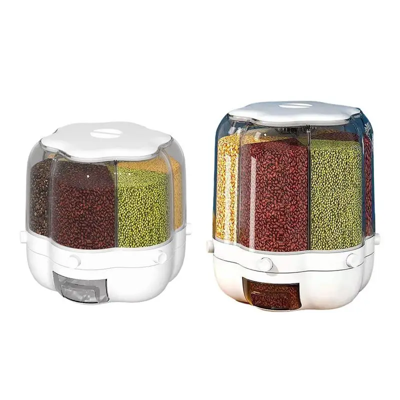 

Rotating Grain Dispenser 360 Degree Rotating Rice Dispenser Sealed Dry Cereal Grain Bucket Large Food Kitchen Storage Container