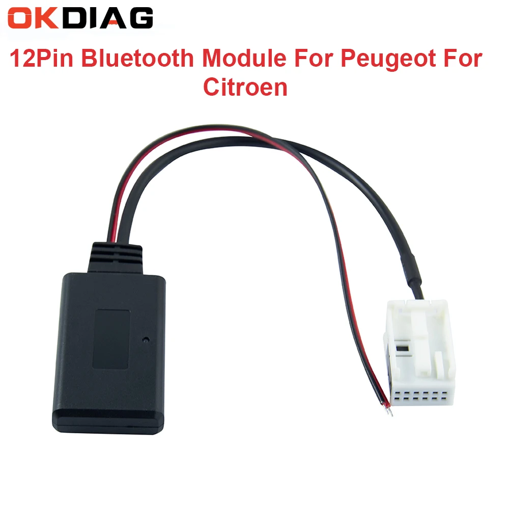 

For Peugeot 207 307 407 308 For Citroen C2 C3 RD4 12Pin Bluetooth Module Wireless Radio Stereo AUX-IN Aux Cable Adapter