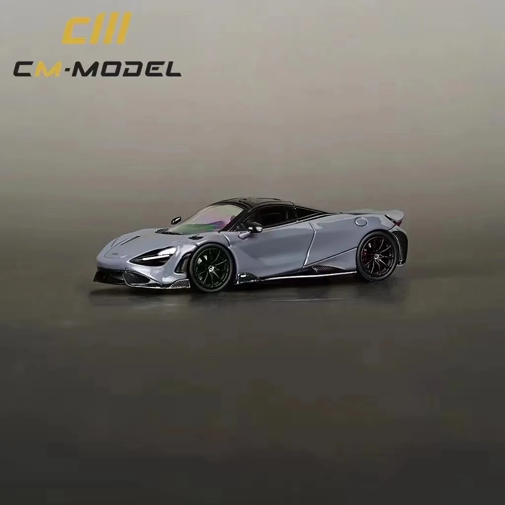 

CM 1:64 Model Car 765LT Alloy Die-Cast British supercar Vehicle -Gray (The tail can be moved up and down )