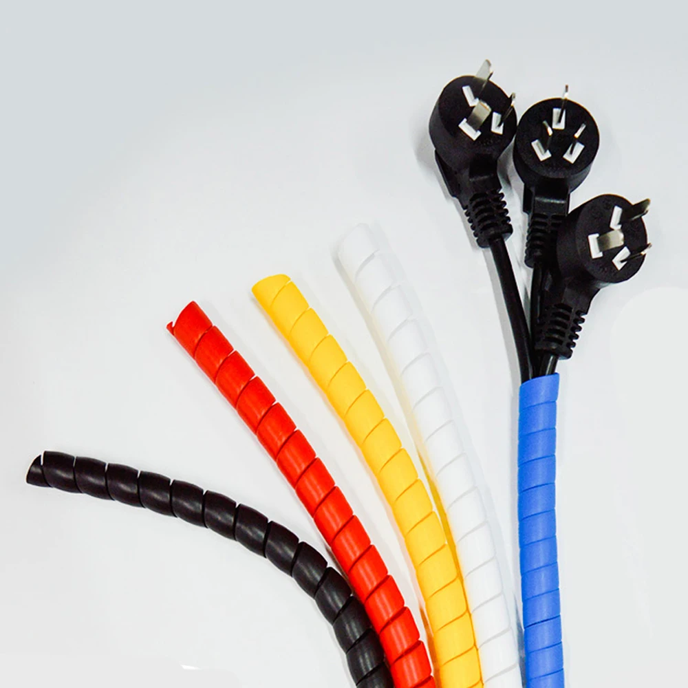 

1M 10mm/14mm Colorful Cable Casing Spiral Wire Organizer Wrap Tube Flame Retardant Cable Sleeve Cable Sleeves Winding Pipe