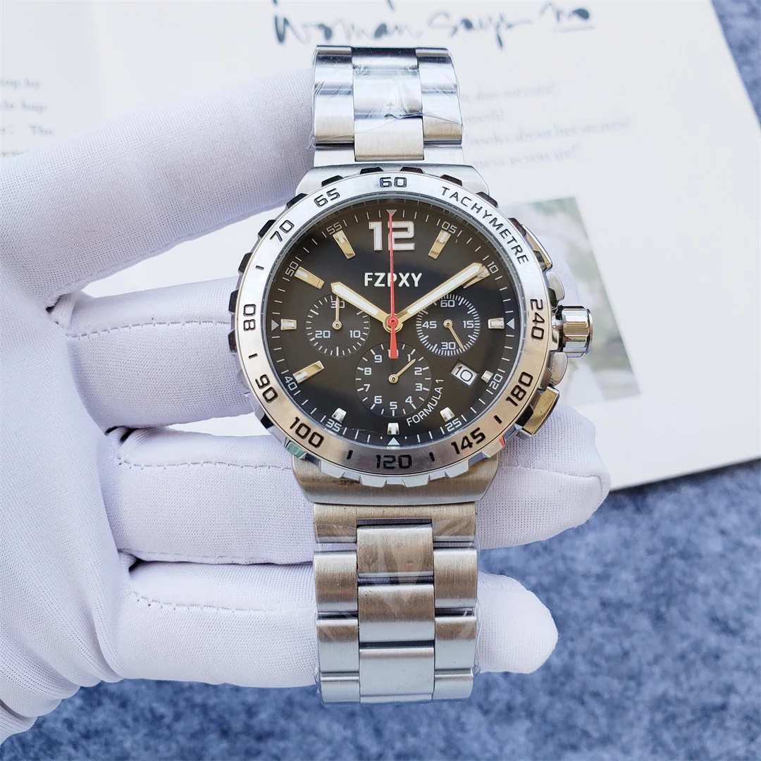 

TGZ02 New Brand Quartz Watches men 904L Stainless Steel Classic Multifunction Sports Watch Automatic Date Chronograph women AAA
