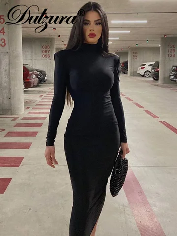 Long sleeve bodycon midi dress - купить недорого | AliExpress