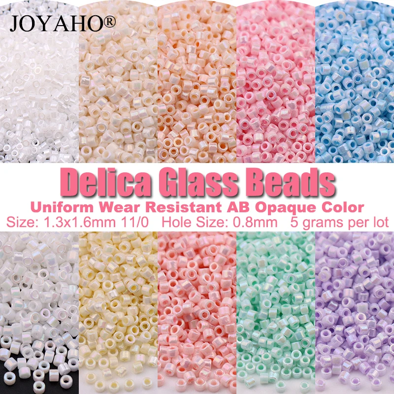 

1000pcs 11/0 Delica Glass Beads 1.3x1.6mm AB Cream Macaron Color Uniform Seedbeads for DIY Jewelry Making