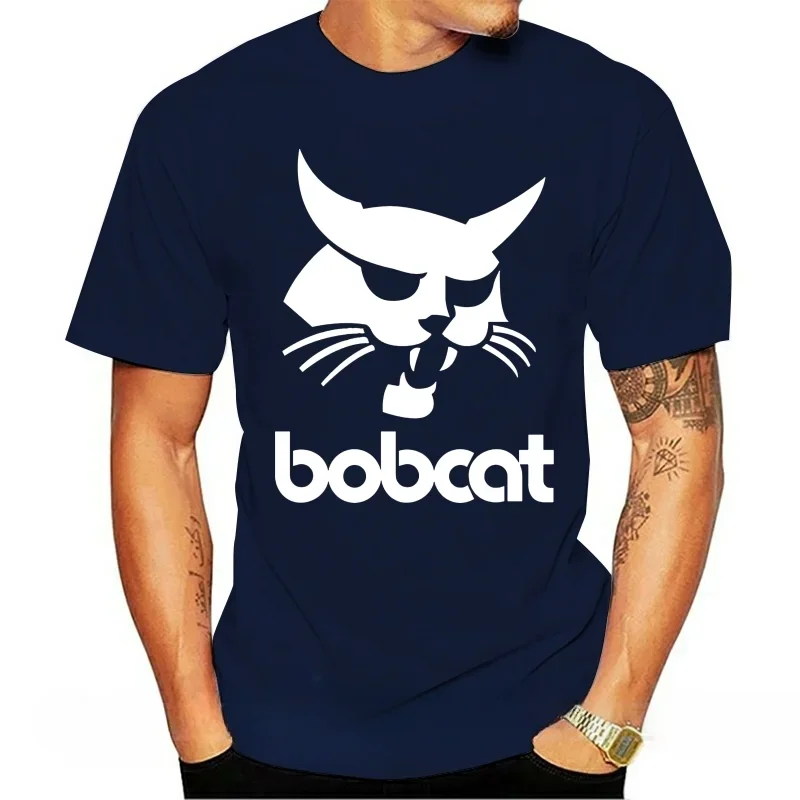 Bobcat Heavy Equipment Logo Мужские хлопковые летние модные топы в тяжелом весе уличный пот