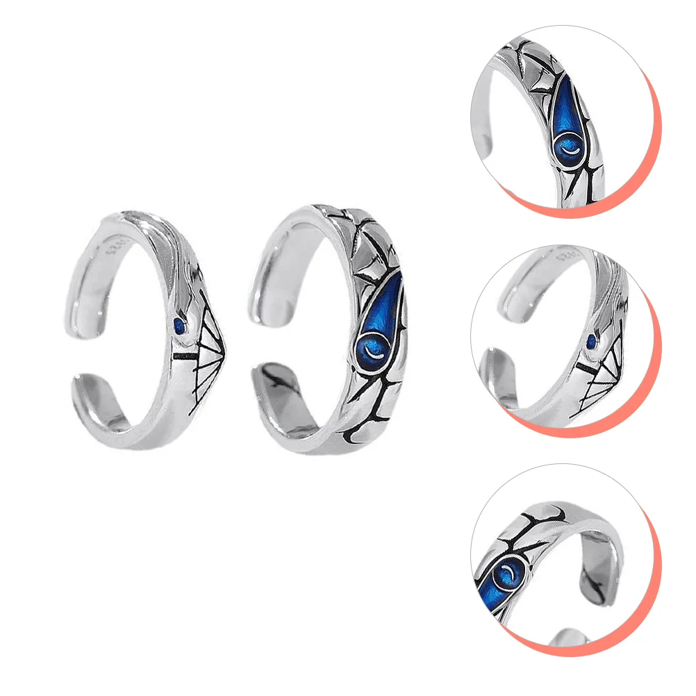 

2pcs Eyes Finger Rings Valentine Ring Jewelry Finger Decorations Ring Gifts