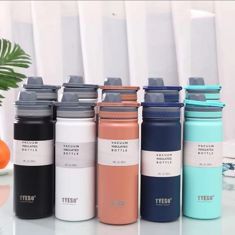 

530ml/750ML Thermos Water Bottle Sport Stainless Steel Termos Vacuum Insulated Water Cup Outdoor Biking Camping Kettle