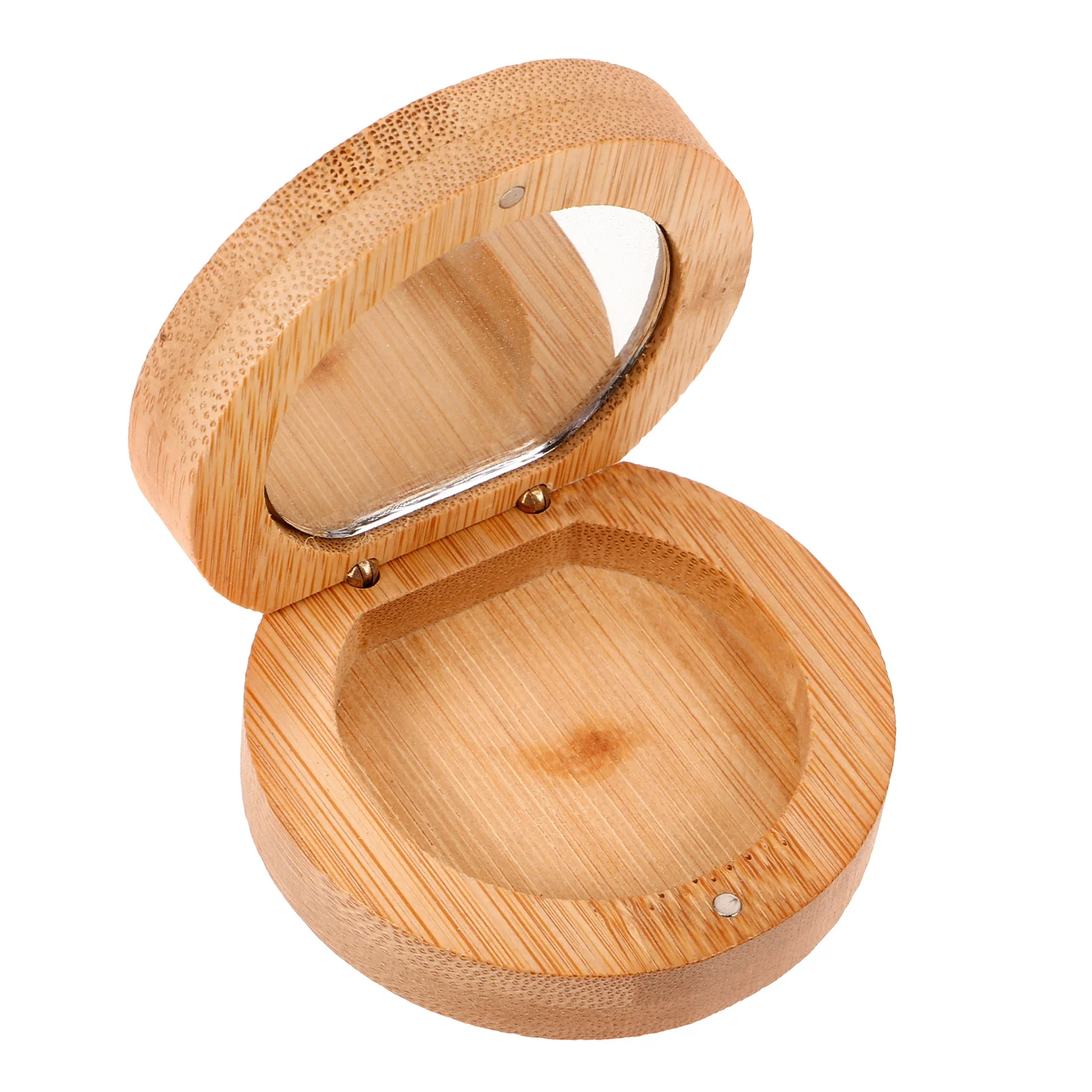 Бамбуковое зеркало дорожный размер рука для женщин карманный туалетный столик