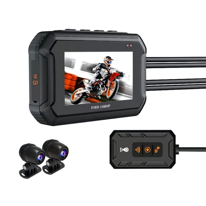 

1080P двойная камера для мотоцикла с функцией GPS видеорегистратор HD видеорегистратор для вождения мотоцикла