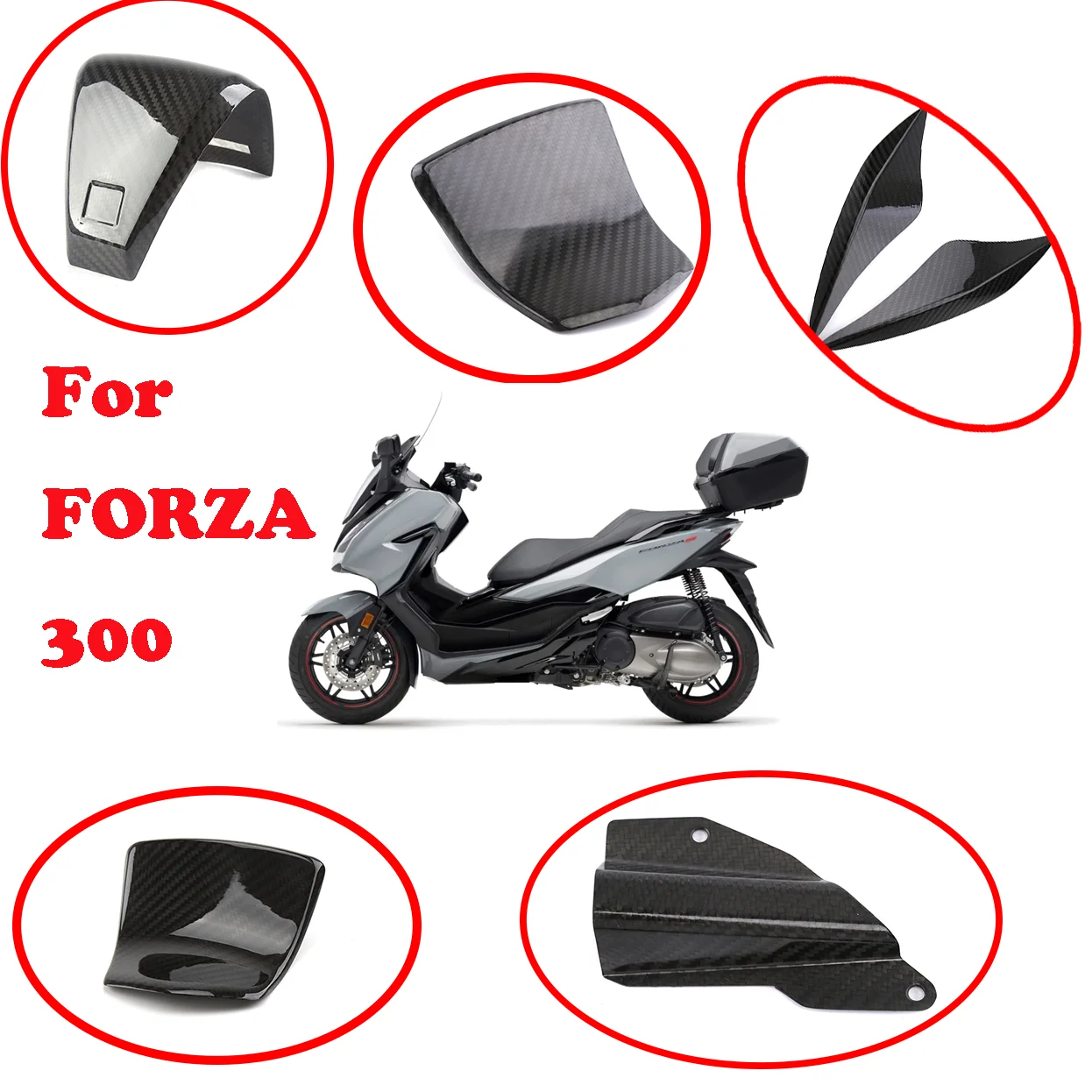 

Углеродное волокно для Honda FORZA300 Forza 300 2018 2019 2020 аксессуары для мотоциклов Полный Обтекатель оболочка Защитная панель