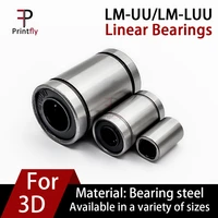 printfly 3d printer parts lm uulm luu series linear bearings linear bushing 8mm cnc precision ball beaded shaft guide sleeve