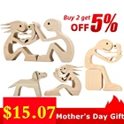 Домашнее украшение, деревянная фигурка пары, семейная статуя, украшение, мини-резьба, модель для гостиной, офиса, стола, Декор, подарки на день матери