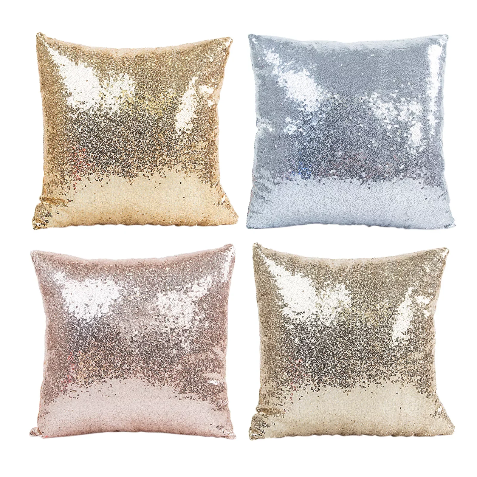 

Sequin Pillowcase Zipper Pillowcases Rose Gold Throw Pillow Case Cushion Cover for Wedding Party Home Decor 30x50 40x40