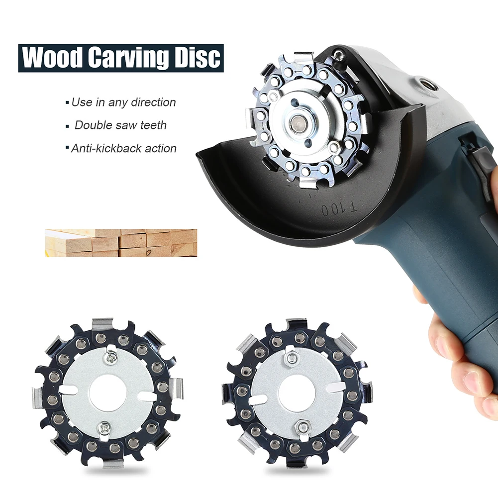 

Angle Grinding 16mm 2.5 Inch Wood Carving Cutting Disc For Angle Grinder Woodworking Chain Plate Duty 2-in-1Carving Disc Tool