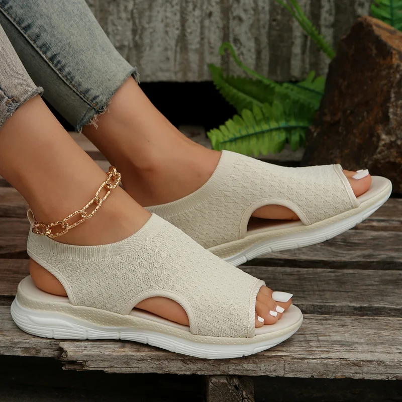 

Women Summer Shoes Mesh Fish Platform Sandals Women's Open Toe Wedge Sandals Ladies Light Casual Shoes Zapatillas Mujer