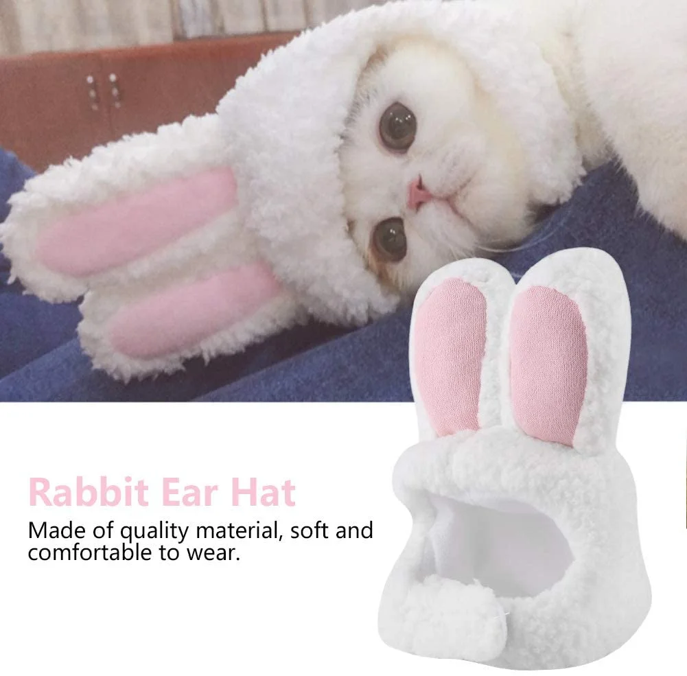 

Pet Items Cotton Cloth Bunny Hat For Cat Rabbit Ears Cosplay Costumes for Dog Pet Kingdom Furry Cat accessories