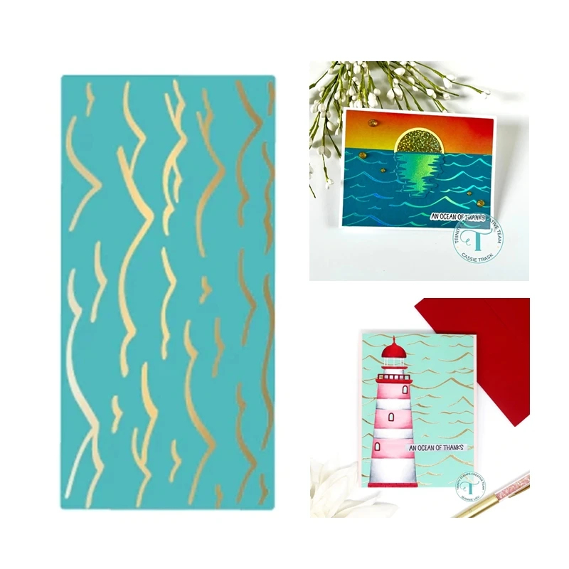 

Блестящая морская летняя Горячая фольга Новинка 2022 Скрапбукинг для изготовления бумаги Декор рельефная рамка карточка без штампов режущие...