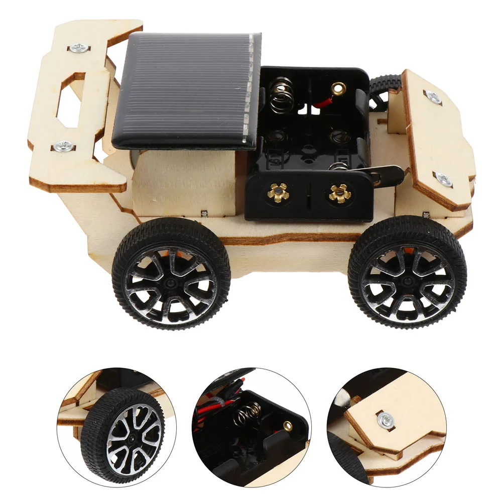 

Деревянный автомобиль на солнечной батарее Stem, 2 комплекта, игрушечный автомобиль на солнечной батарее «сделай сам», деревянная научная фотография, Обучающие 3D головоломки для детей и подростков