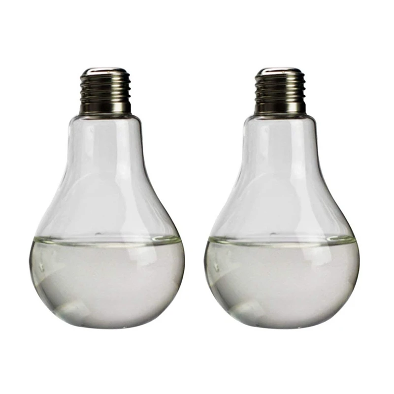 

2X Transparent Glass Bulb Shape Table Vase For Plants Flowers Home Garden Wedding Decoration