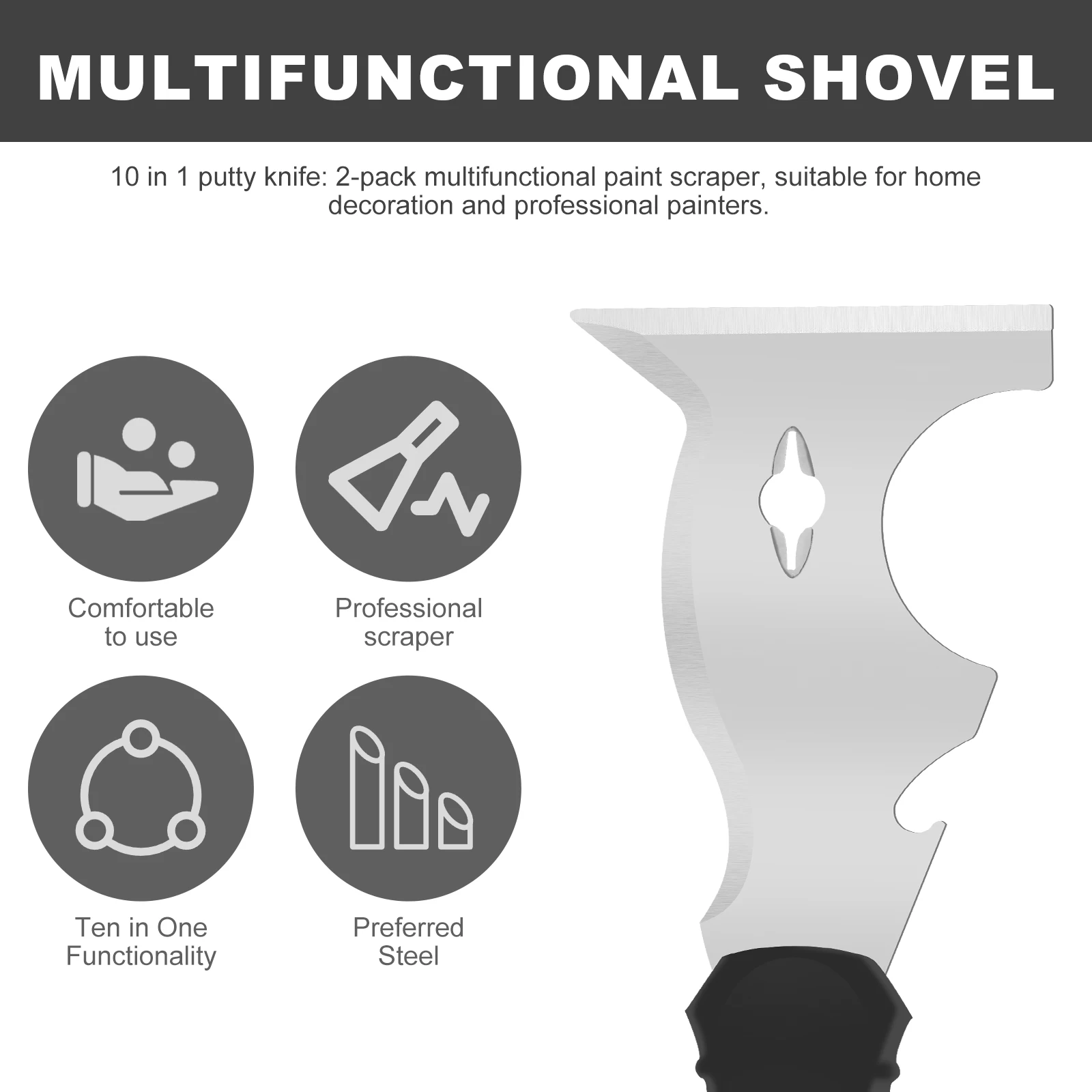 Скребок для краски из нержавеющей стали 10 в 1 2 шт.