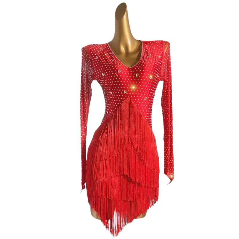 

Платье с кисточками для латиноамериканских танцев, костюм для выступлений, одежда для тренировок и бальных танцев, одежда для тренировок, одежда для ночного клуба