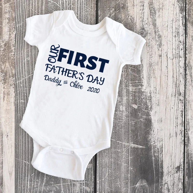 First Father's Day Shirts Matching Daddy and Me Tshirt Summer Tee Fathers Day Shirt Family Look Print Cotton Baby Girl Clothes M
