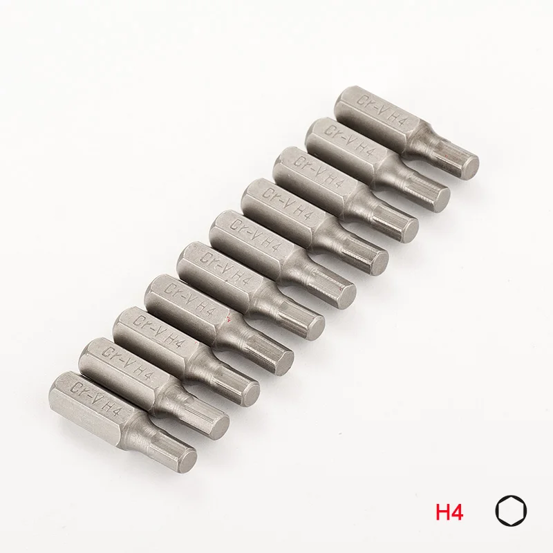 

10 шт., 1/4 дюйма, шестигранный хвостовик H2 H3 H4 H5 H6 H7 H8, насадки для отверток для домашнего ручного инструмента, набор шестигранных отверток из стали Cr-V